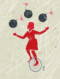 Unicycle Woman and Bombs